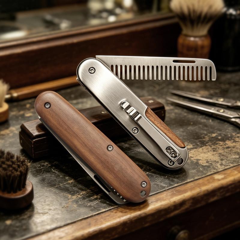 Mens Grooming Travel Kit - 1 Stück Friseurkamm für Reisen, Schnurrbartkamm