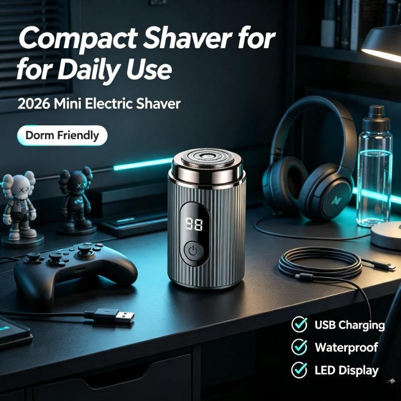 Mens Grooming Travel Kit - 2026 Mini Elektrorasierer Tragbar Wiederaufladbar Wasserdicht