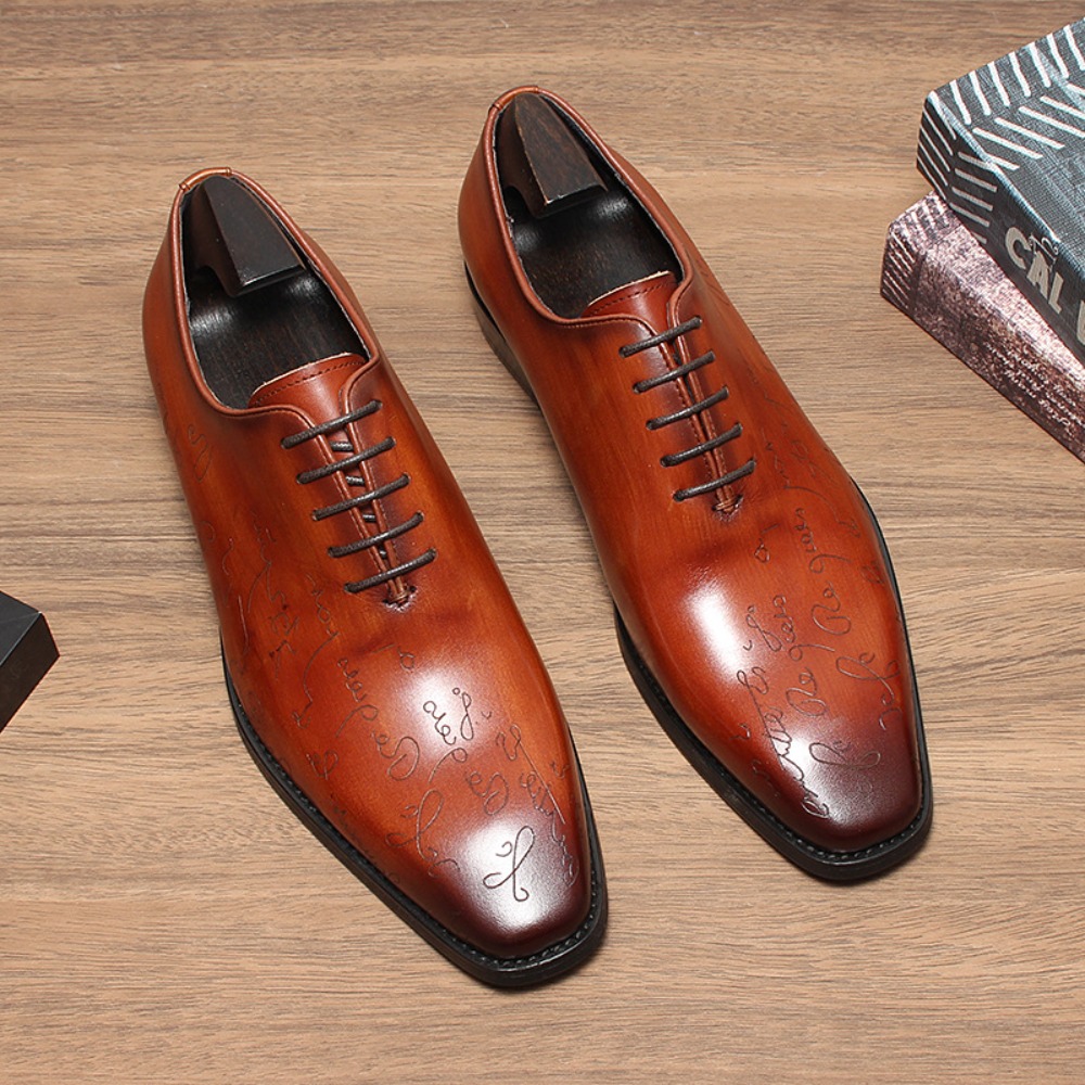 Men'S Grooming Oxford - Büro-Herrenschuhe mit Blumenmuster, formelle Lederschuhe, luxuriöse