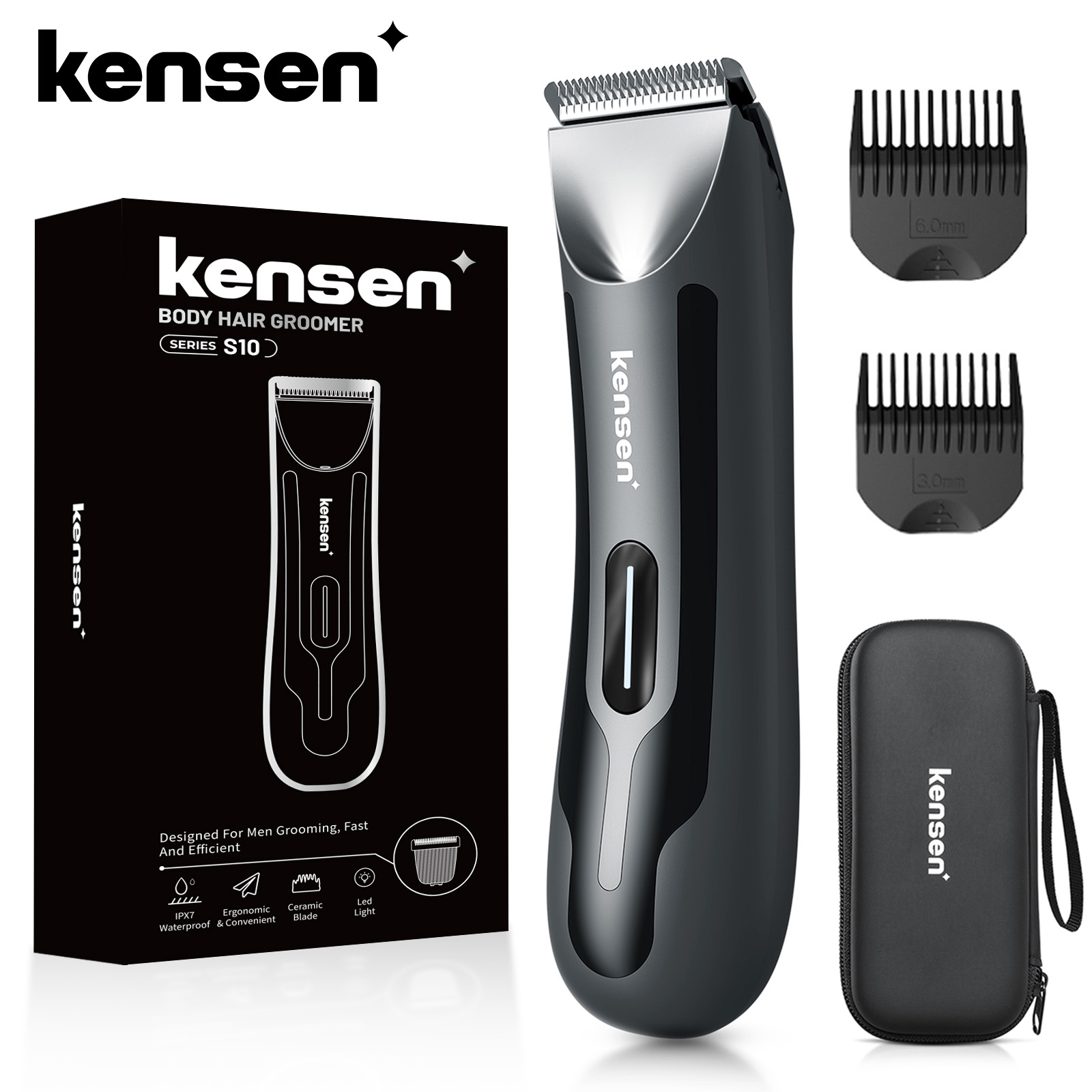 Eyebrow Razor Trimmer - Kensen S10 Elektrischer Körperhaarschneider für Männer,