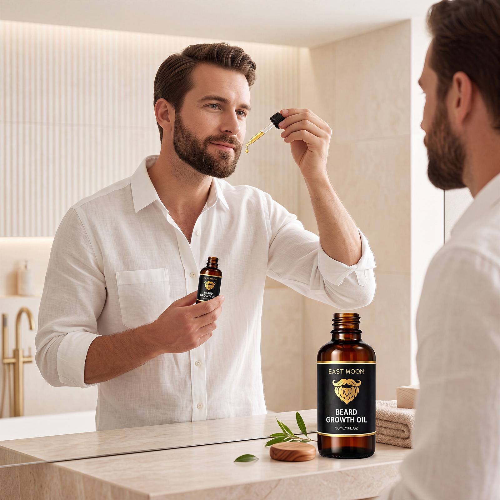 Men'S Grooming Tonic - 100% Natürlicher Sandelholzduft 30ml Bartöl und
