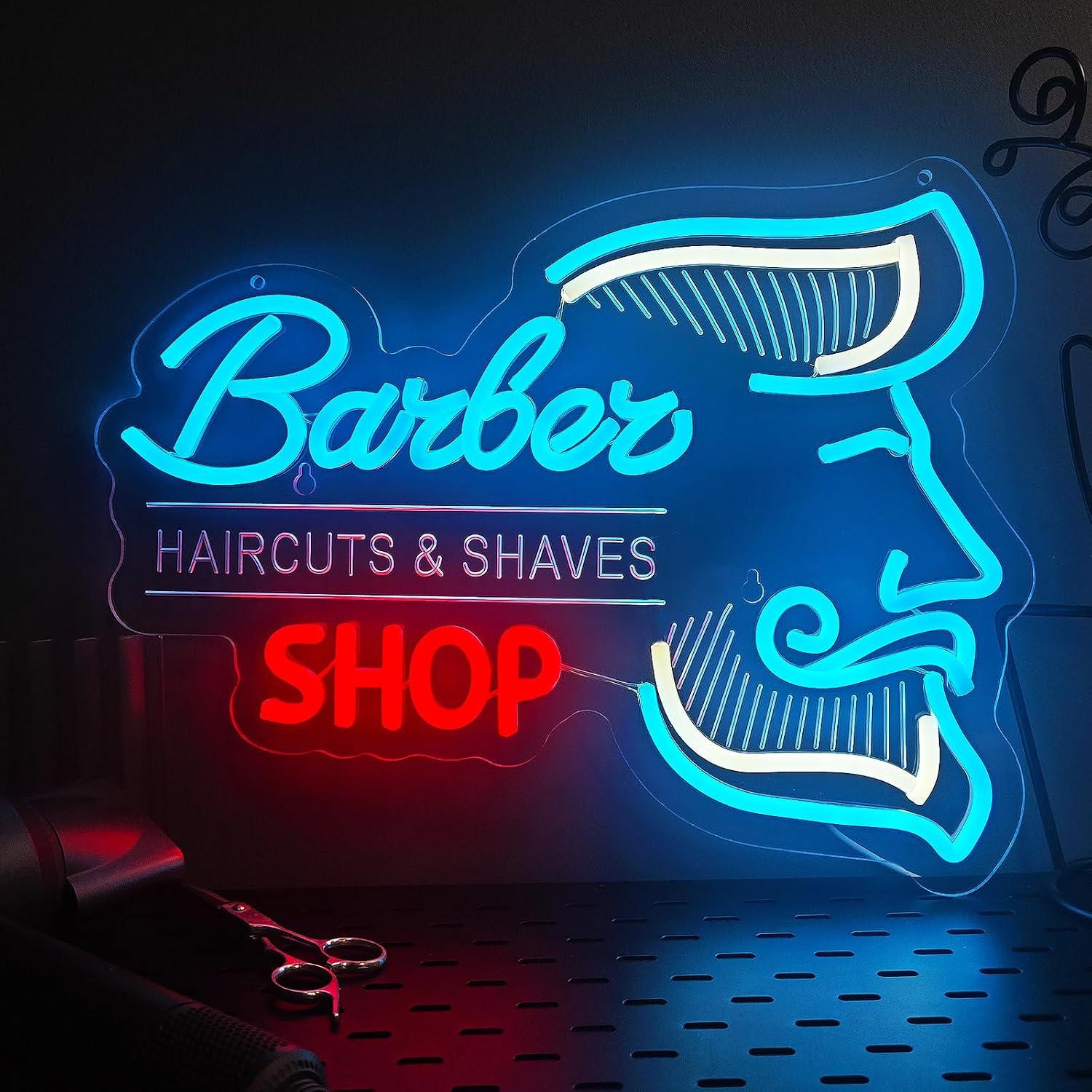 Men'S Grooming Dc - Friseursalon-Neonschild, USB-dimmbares LED-Licht für Friseursalons, Grooming-Studios,