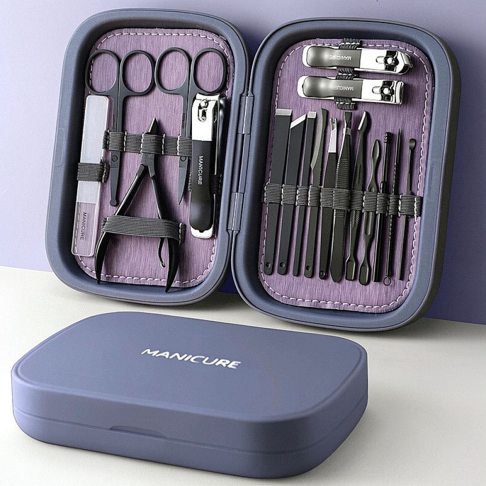 Mens Grooming Travel Kit - Professionelles Nagelscheren-Set aus Edelstahl, Maniküre-Set für