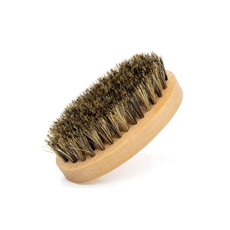 Men'S Grooming Organizer - Bartpflegebürste, ovaler Herren-Bartbürste für Gesichtshaar, weiche