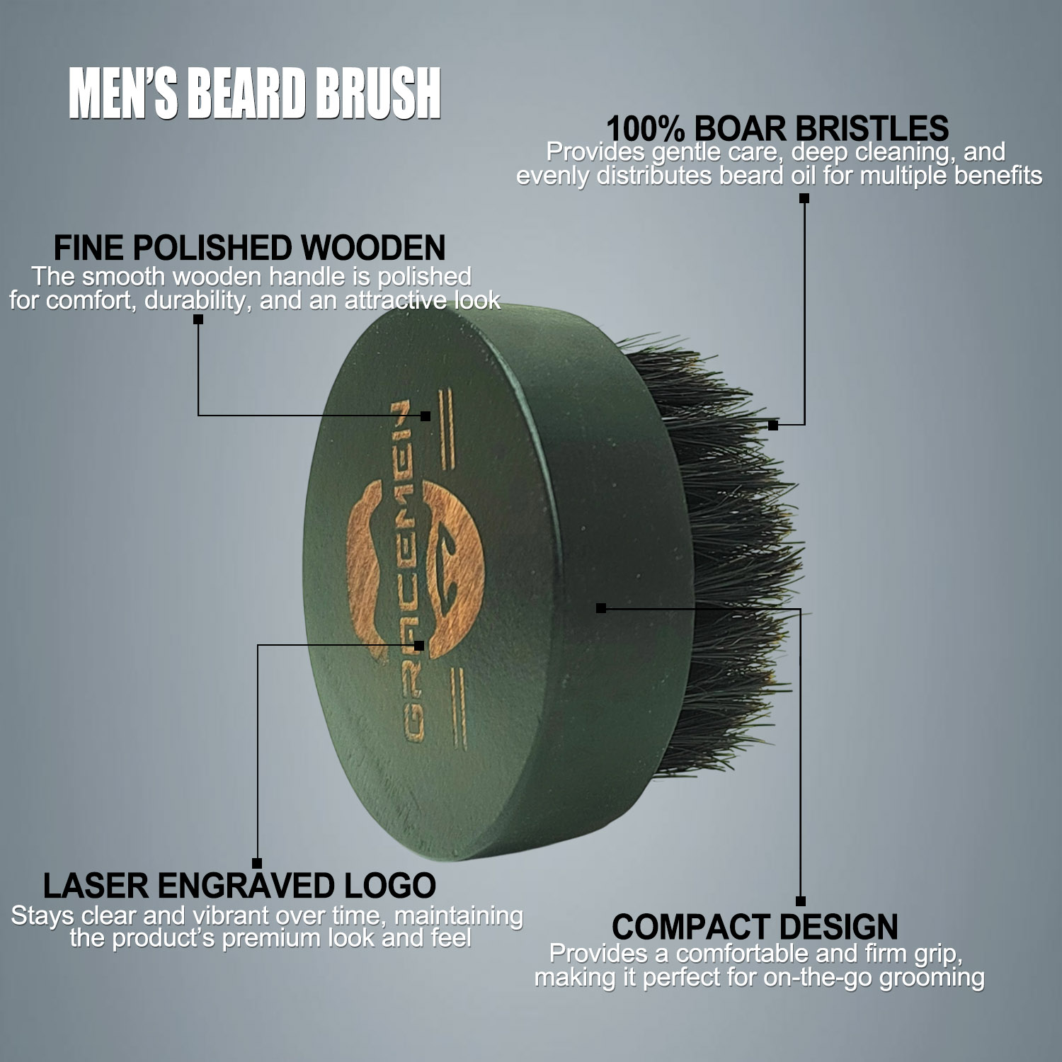 Runde Bartbürste für Männer –  – Men'S Grooming Organizer Bewertung und Preis